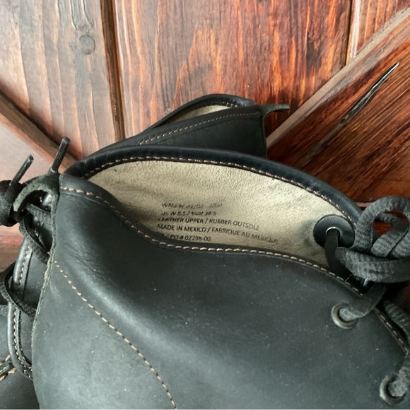 Olukai Wali Wedge Leather Ankle Boots US 8.5 39 Womens Navy Lace-Up - Picture 5 of 6